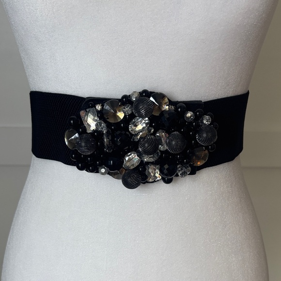 Elegant Black Beaded Women's Belt - Picture 1 of 1
